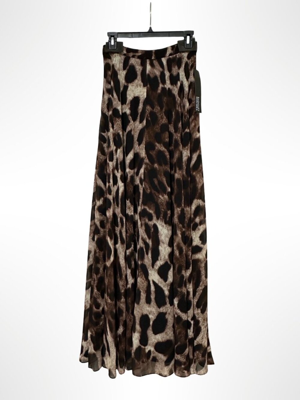 BADGLEY MISCHKA Leopard Print Maxi Skirt Brown Size 4 NWT